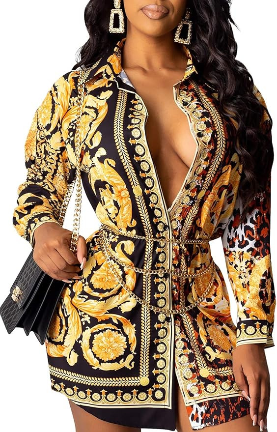 Women's Sexy Floral Print Simple Button Down Short Sleeve Collar Loose T-Shirt Blouse Tops Mini D... | Amazon (US)