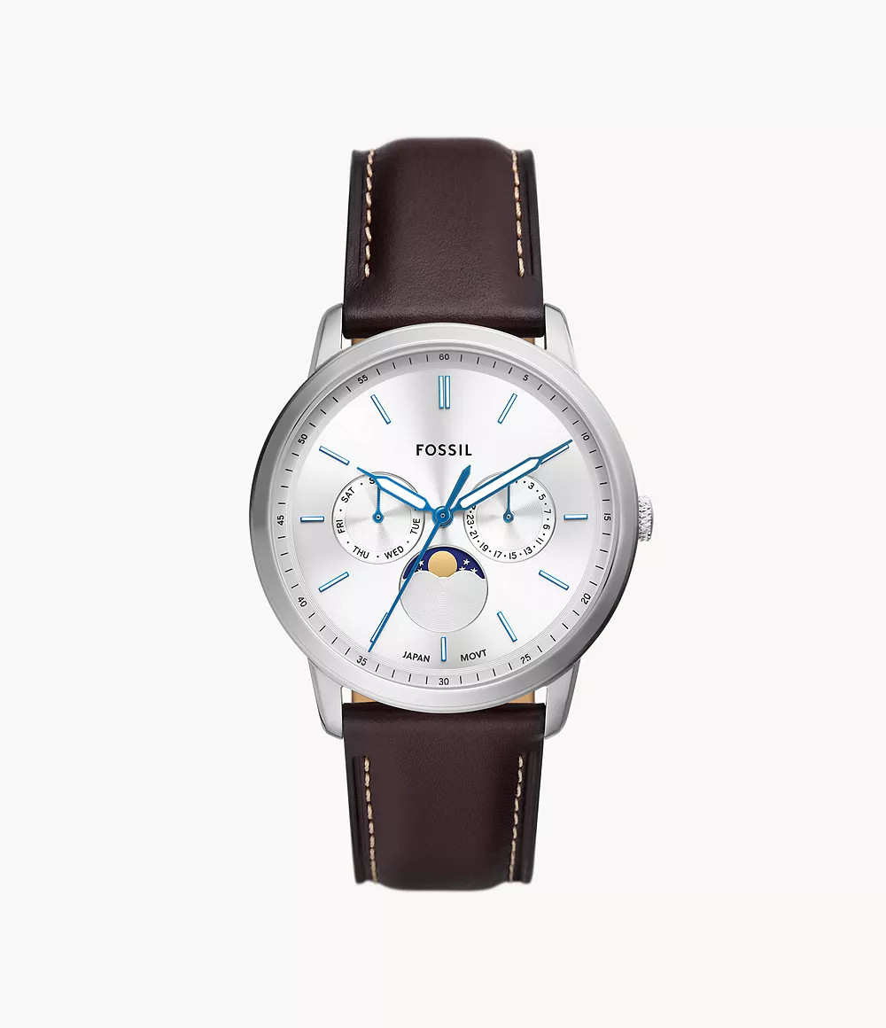 Neutra Moonphase Multifunction Brown Leather Watch | Fossil (US)