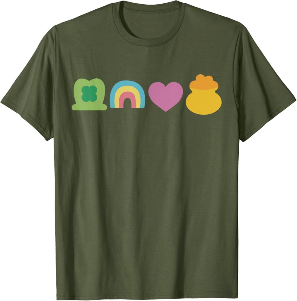 St Patrick's Day Lucky Charm Pot Gold Irish Shamrock Rainbow T-Shirt | Amazon (US)