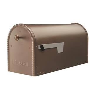 Gibraltar Mailboxes Edwards Venetian Bronze, Large, Steel, Post Mount Mailbox EM160VB0 - The Hom... | The Home Depot