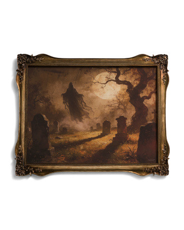 14x11 Spooky Graveyard Wall Art | TJ Maxx