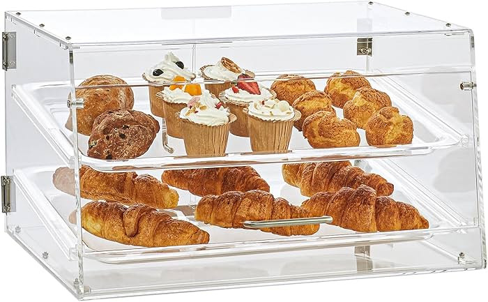 VEVOR Pastry Display Case, 2-Tier Commercial Countertop Bakery Display Case, Acrylic Display Box ... | Amazon (US)