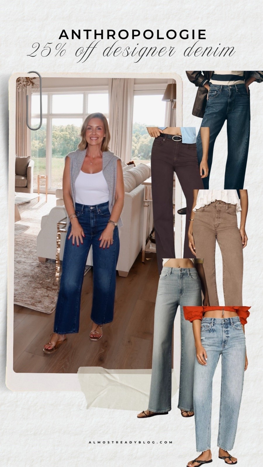 ANTHROPOLOGIE 25% off designer denim. Small bra free Amazon tank / Small cashmere sweater / MOTHER half pipe jeans size 24 (I sized down one).

Anthropologie denim, designer denim, jeans sale, denim sale, fall denim, women’s jeans, wide leg jeans, straight leg jeans, cropped jeans, high rise jeans, fall jeans, fall fashion, denim trends, everyday denim, casual fall style, fall wardrobe, transitional style, denim outfit, jeans outfit, Anthropologie sale

#LTKOver40 #LTKSaleAlert
