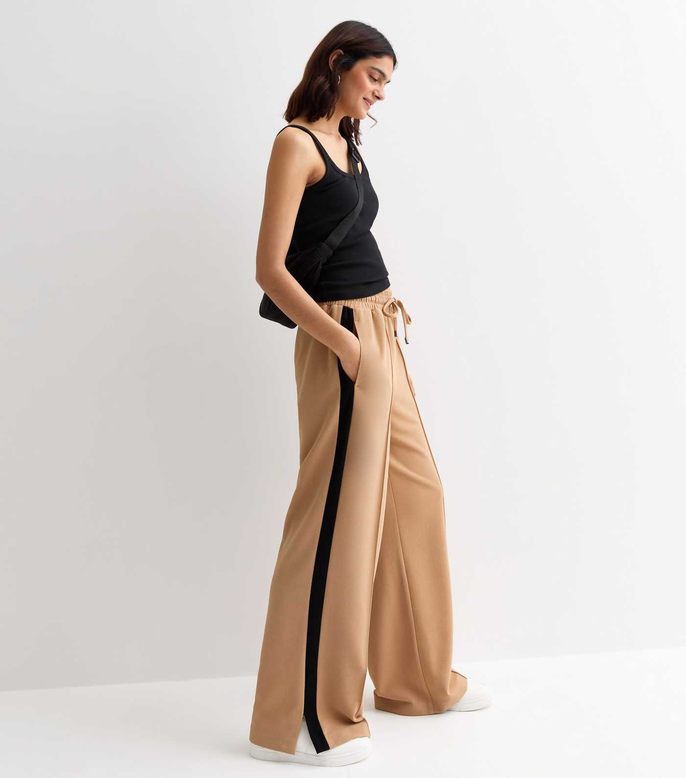 Camel Tailored Elasticated Wide Leg Trousers  | New Look | New Look (UK)