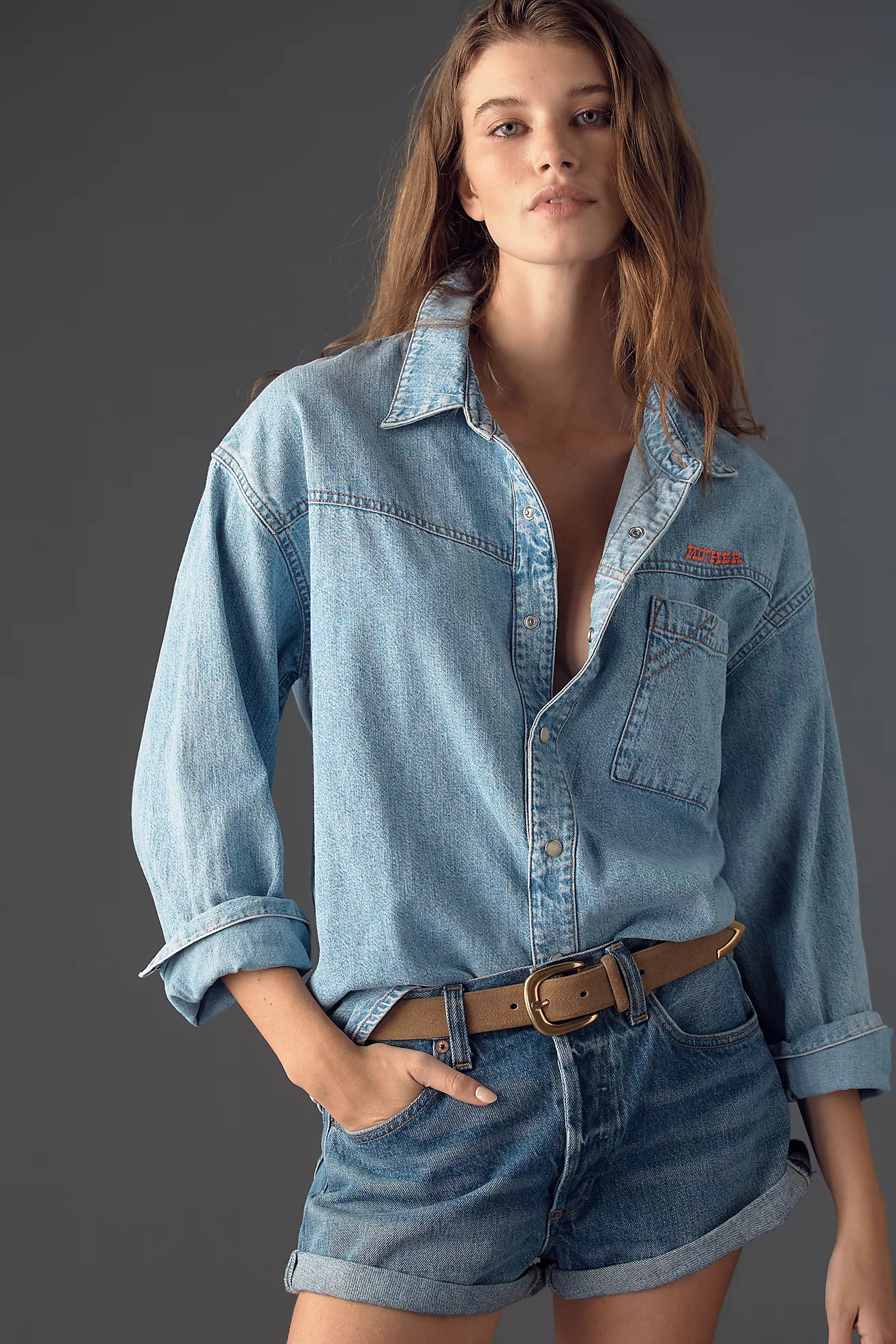 MOTHER The Big Splash Cotton Buttondown Top | Anthropologie (US)
