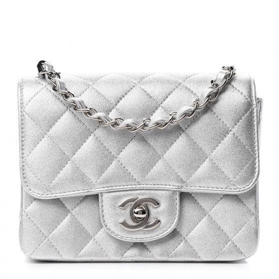 CHANEL

Metallic Lambskin Quilted Mini Square Flap Silver | Fashionphile