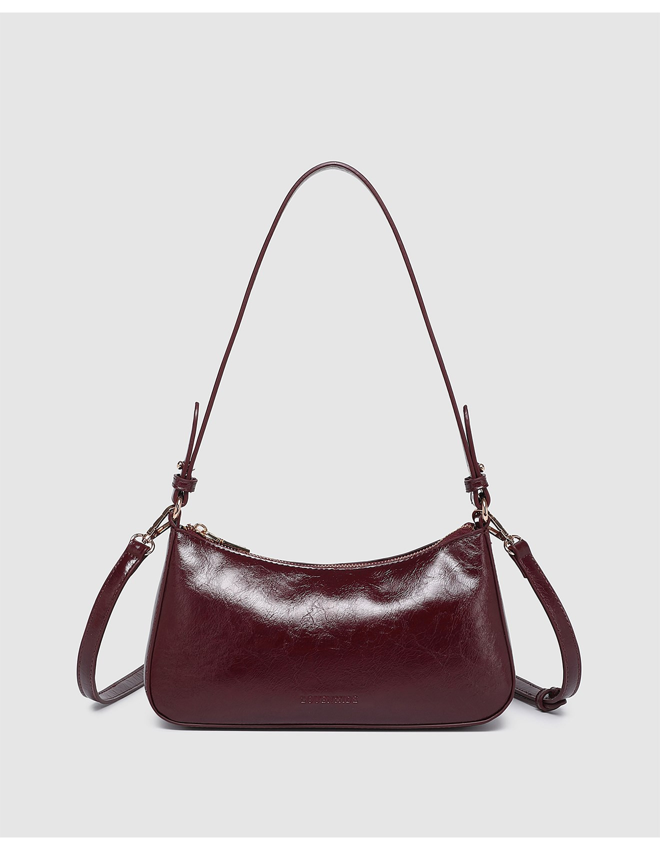 Jacqueline Shoulder Bag - Burgundy Patent | David Jones (Australia & New Zealand)