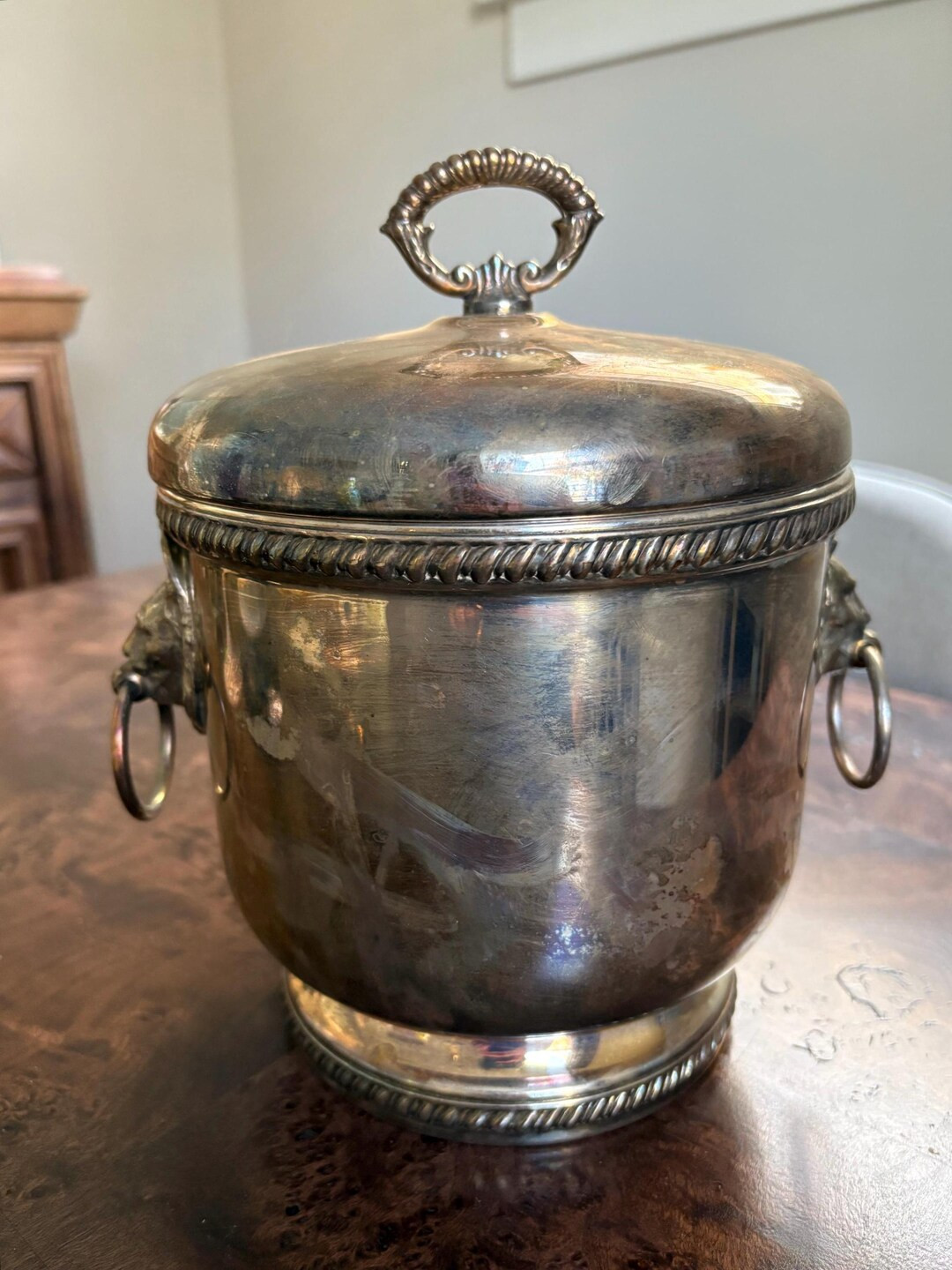 Vintage Silver Ice Bucket with Lion Handles | Etsy (US)