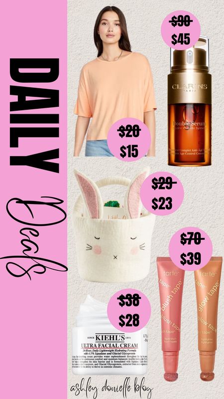 Daily deals!

T-shirt, serum, moisturizer, Easter basket, bronzer, highlighter 

#LTKbeauty #LTKstyletip #LTKsalealert