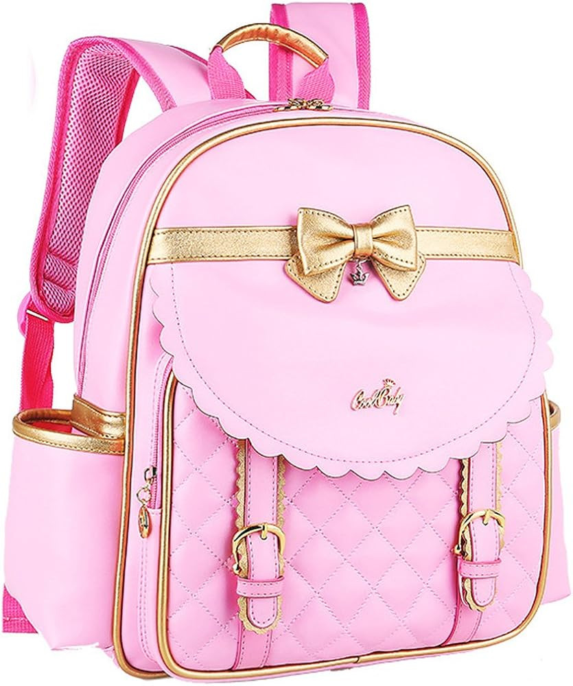 Children Princess Waterproof PU Backpack for Girls Elementary School Girl Bookbags | Amazon (US)