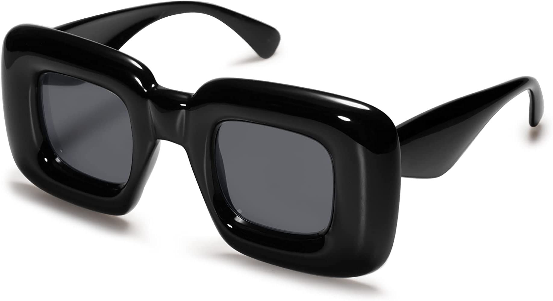 VANLINKER Cute Square Inflated Sunglasses for Women Men Trendy Chunky Glasses Retro Thick Frame Funn | Amazon (US)