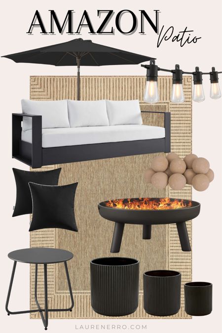 Amazon patio finds!
.
.
.
Outdoor furniture, outdoor rug, outdoor pillows, outdoor fire pit, string lights, outdoor umbrella, patio furniture, planters, patio couch, outdoor couch

#LTKfamily #LTKSeasonal #LTKhome