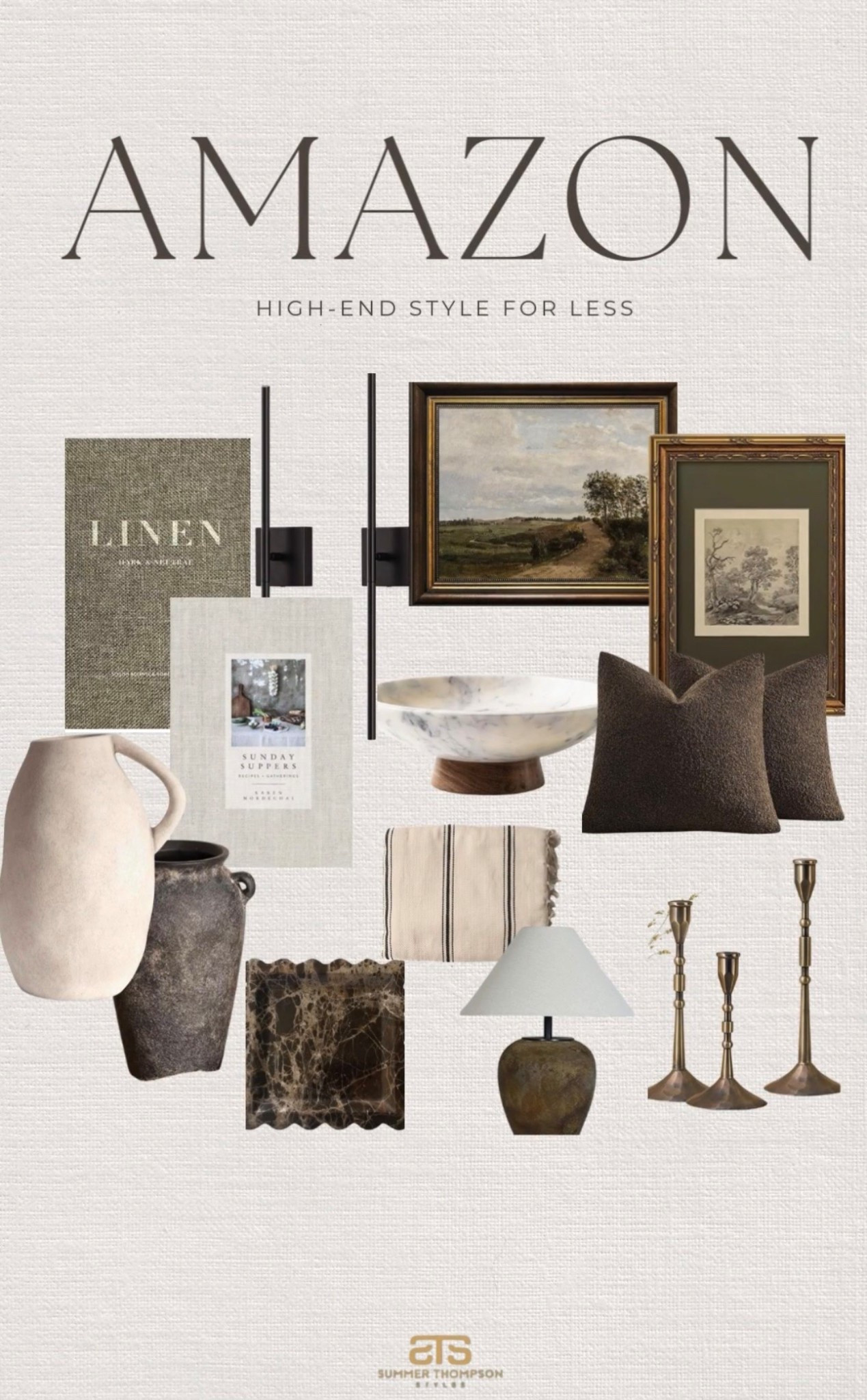 Elevated textures and timeless accents to bring that high-end designer look into your home for less.

Linen books. Brass candlesticks. Vintage-inspired art. Stoneware vases. Neutral pillows. Warm layered decor.

#AmazonHome #DesignerDupes #HomeDecor



#LTKHome