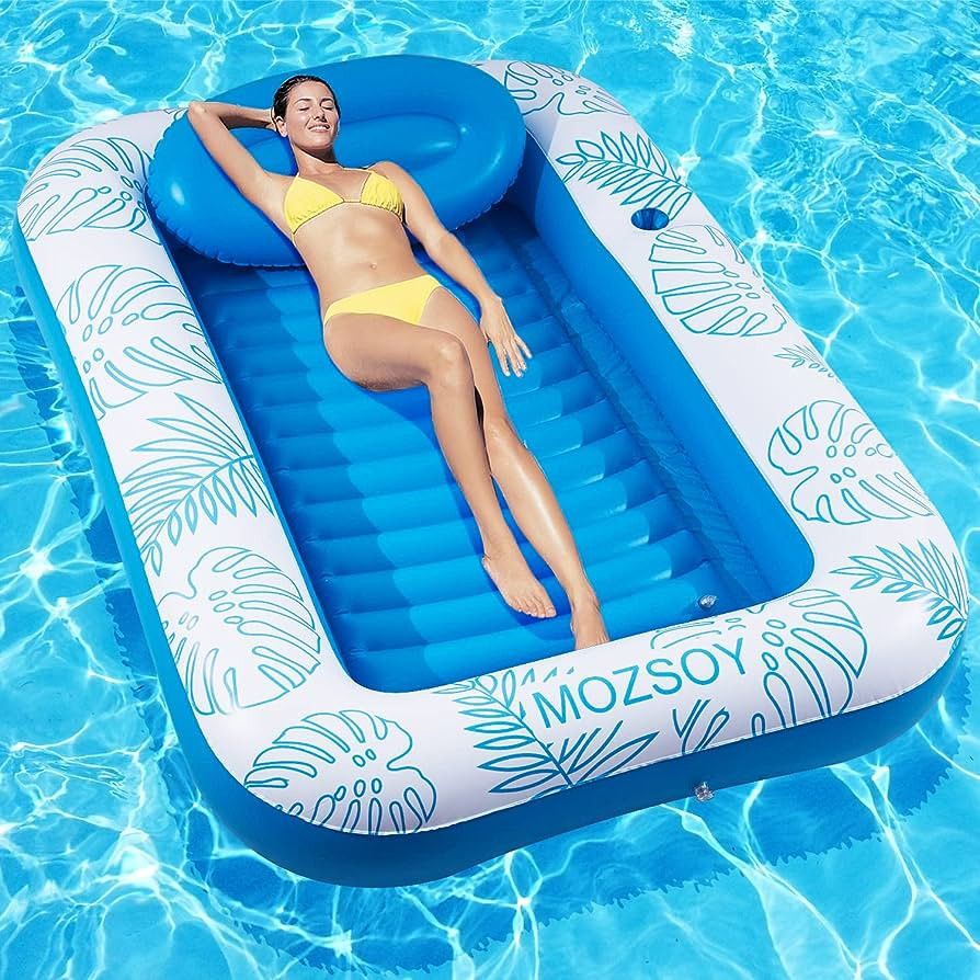 Inflatable Pool Floats，Tanning Pool Lounger Float - 4 in 1 Sun Tan Tub Sunbathing Pool Lounge R... | Amazon (US)