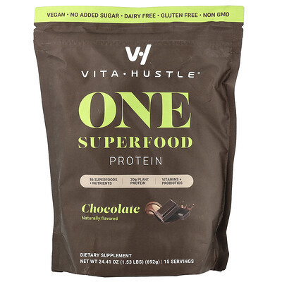 VitaHustle, One Superfood Protein, Chocolate, 1.53 lbs (692 g) | iHerb