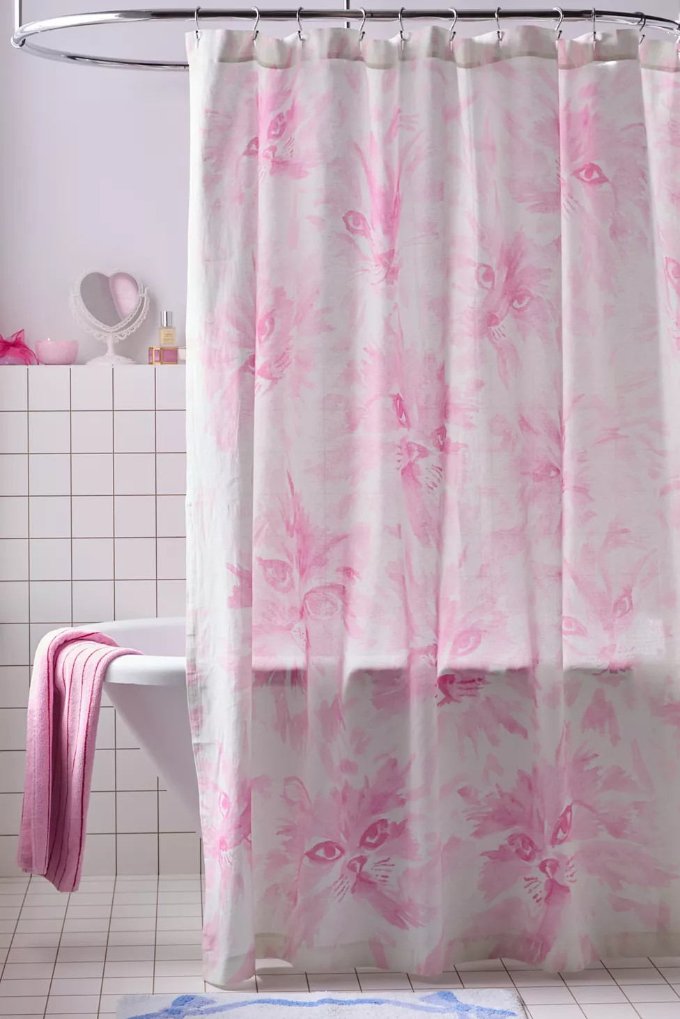 Watercolor Cats Shower Curtain | Urban Outfitters (US and RoW)