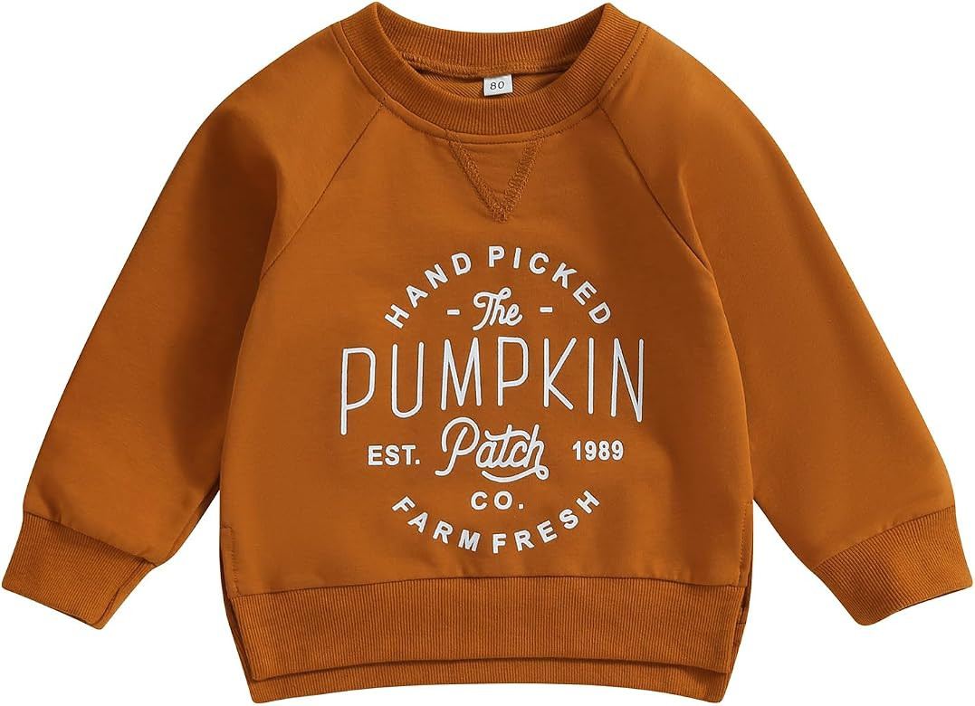DuAnyozu Halloween Baby Clothes Toddler Girl Boy Pumpkin Sweatshirt Crewneck Sweater Long Sleeve ... | Amazon (US)