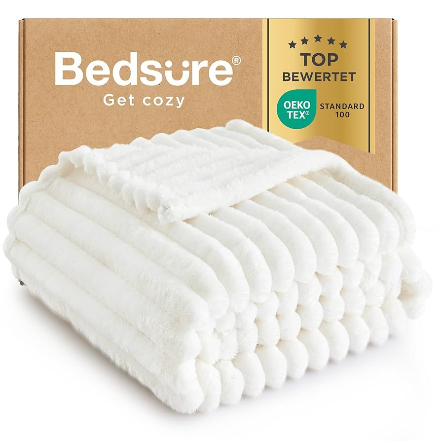 BEDSURE Cuddly Fluffy Blanket – Wool Blanket & Fleece Blanket, Sofa Blanket, Soft Warm Chunky C... | Amazon (DE)