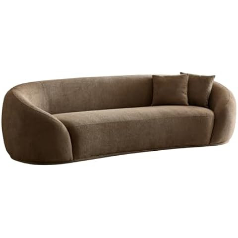 MEETAKING 103.5'' Special-Shaped Curved Hug Sofa,Curved and Plump Shape,2 Throw Pillows,4-Seater ... | Amazon (US)
