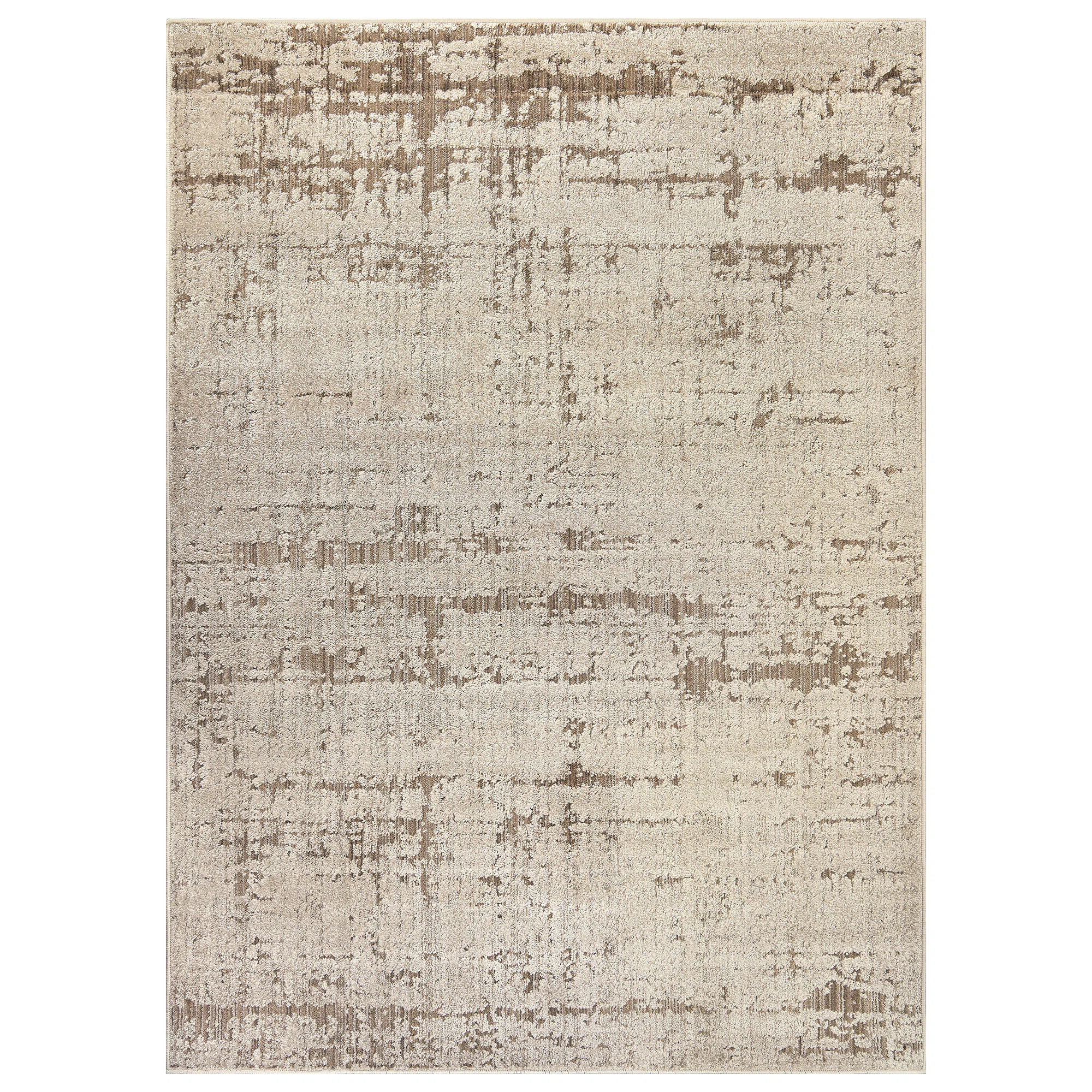 Textured Abstract Sandstone Beige Indoor High-Low Area Rug | Wayfair North America