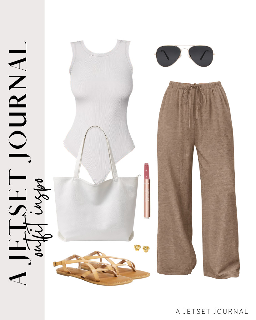 These classic khaki pants from Sampeel look perfect with this bodysuit, too. You can style it with a soft vegan leather tote bag and these strappy sandals from Amazon Essentials. Apply the tarte Maracuja Juicy Lip Plump before heading out..

#LTKSeasonal #LTKSaleAlert #LTKTravel
 

 