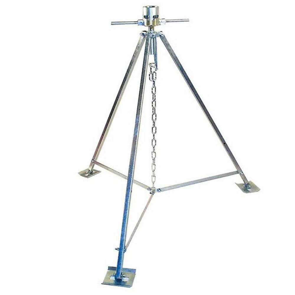 5000 lbs. Capacity RV Standard King Pin Tripod Stabilizer Jack in Zinc/Black | The Home Depot