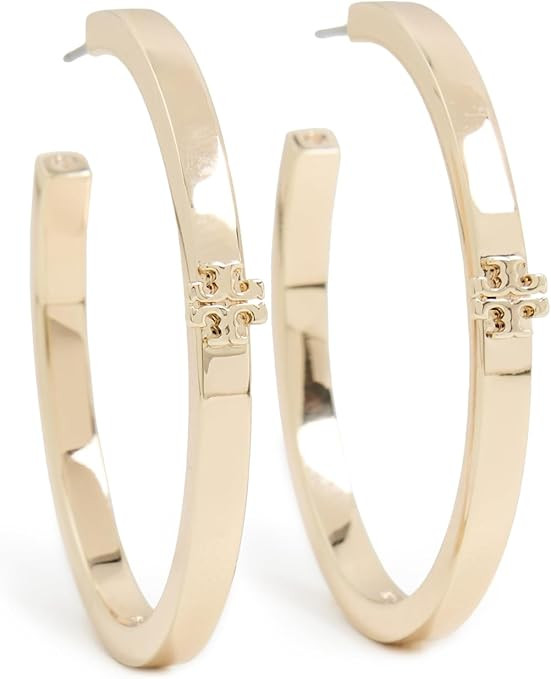 Tory Burch Women's Kira Hoop Earrings, Tory Gold, One Size | Amazon (US)