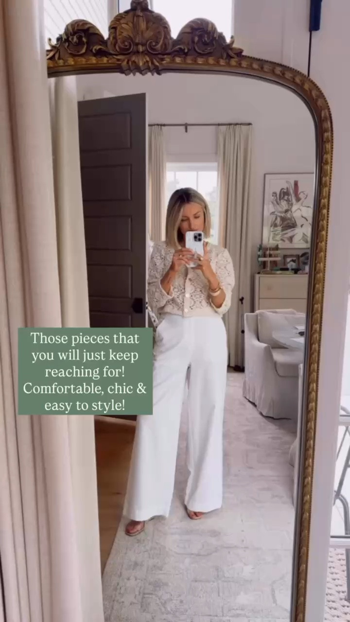 These pieces are so elevated, but they are so affordable! I love this cream cardigan paired with these white trousers for a spring workwear look! Wearing XS in cardigan & 4 in the pants! 

Loverly Grey, Target, spring outfit, spring workwear 

#LTKSeasonal