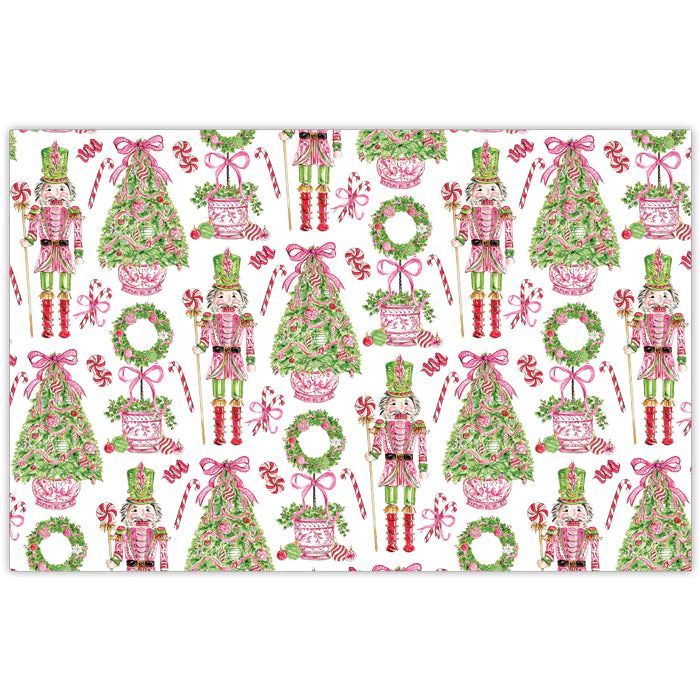 Pink Peppermint Nutcracker Placemats | Rosanne Beck Collections