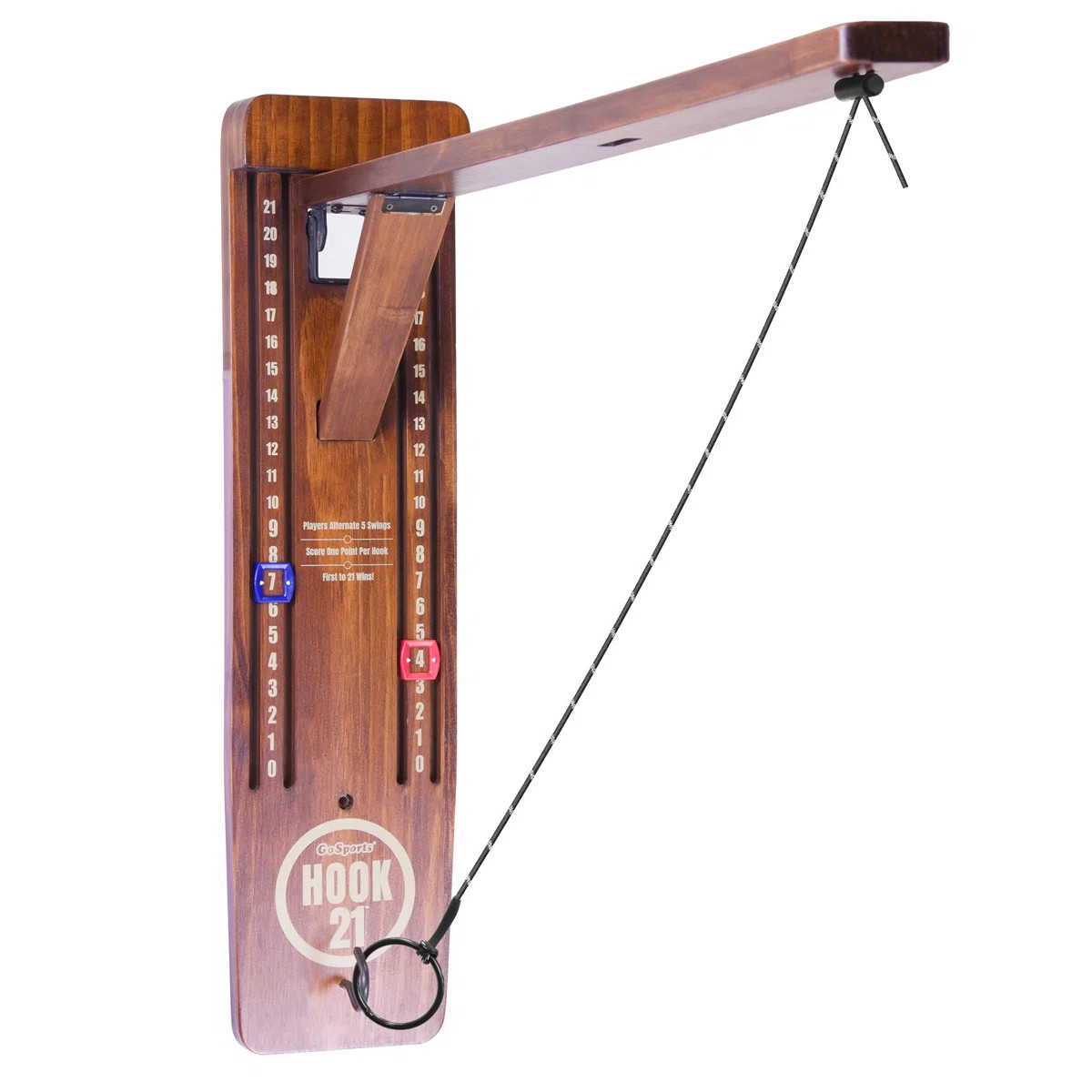 GoSports Hook21 Ring Swing Game - Indoor or Outdoor Ring Toss Game with Foldable Arm | Wayfair North America