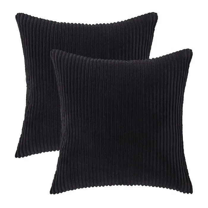 Corduroy Soft Stripes Cotton Blend Throw Pillow (Set of 2) | Wayfair North America