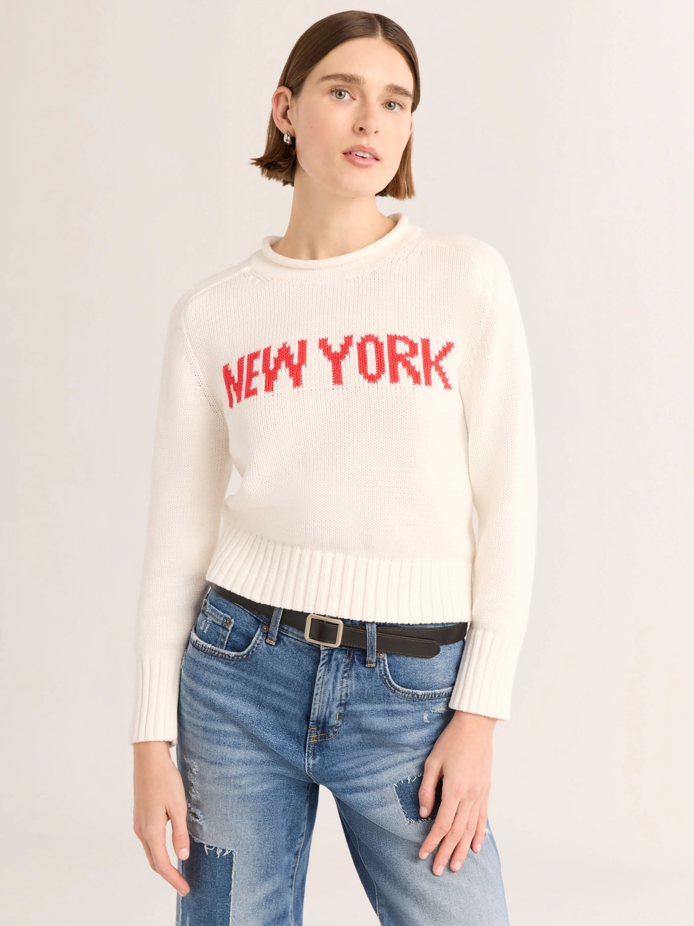 Free Assembly Women's and Women's Plus Cotton Saddle Shoulder Sweater with Long Sleeves, Sizes XS... | Walmart (US)