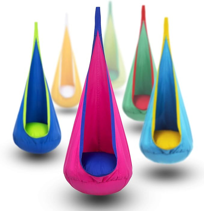 Y- STOP Kids Pod Swing Seat, Hanging Hammock Chair with Inflatable Pillow, Swing Chair for Outdoo... | Amazon (US)