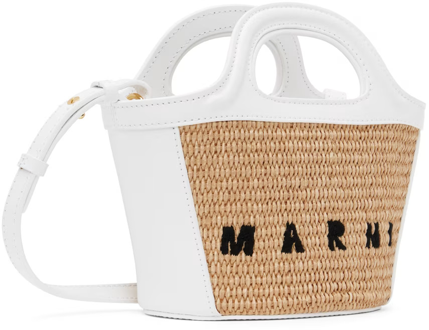 Beige & White Micro Tropicalia Tote | SSENSE