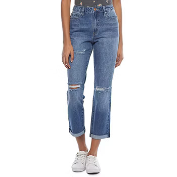 Ymi Womens High Rise Straight Mom Relaxed Fit Jean - Juniors | JCPenney