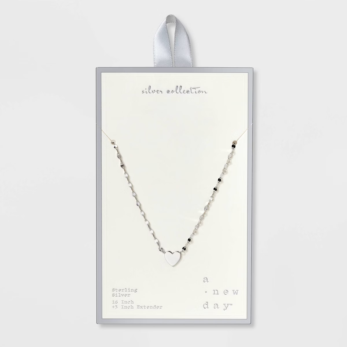 Sterling Silver Polished Heart on Lana Necklace - A New Day™ Silver | Target