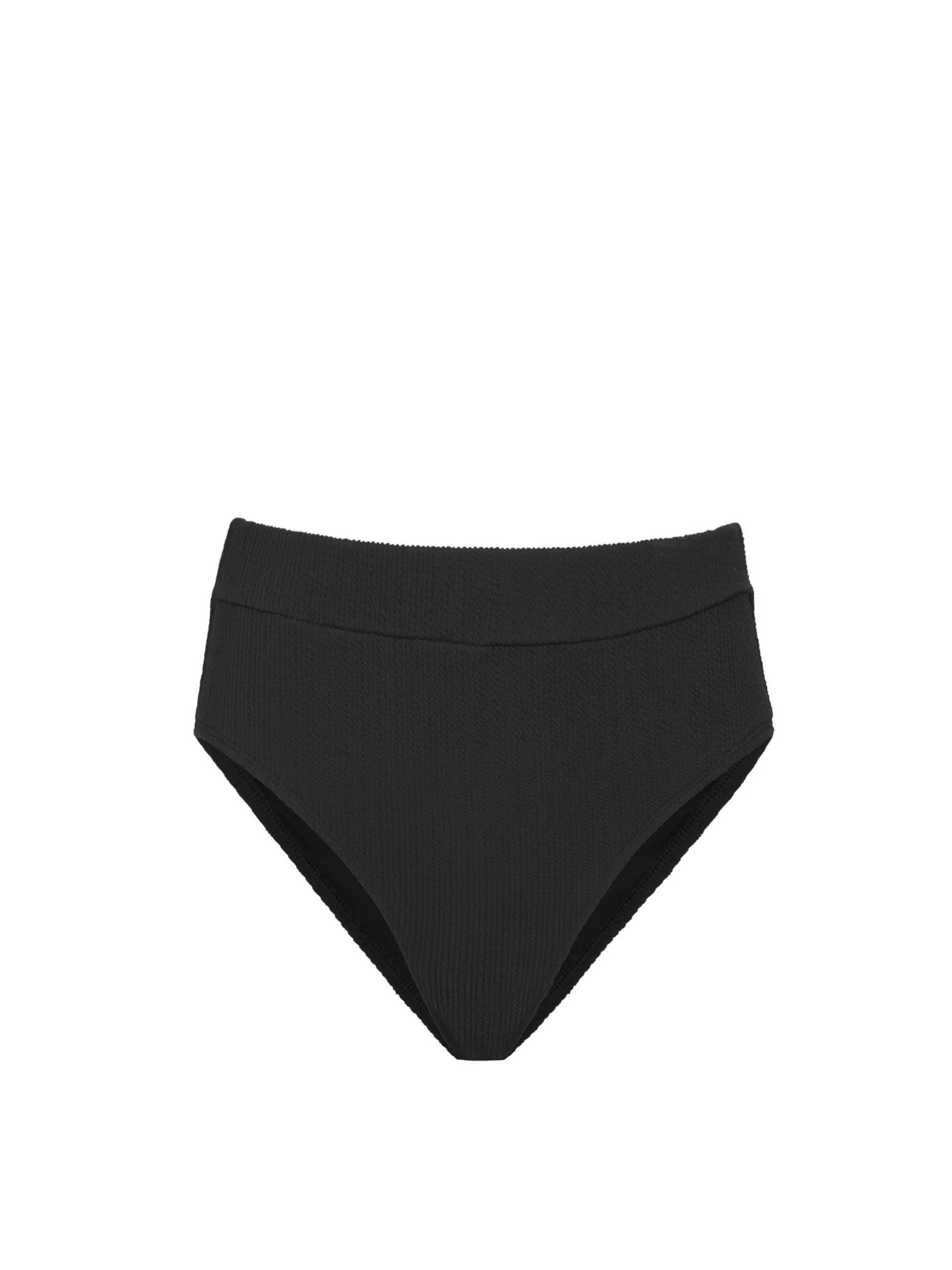 Hi Leg Hi Waist Bottom In Black Texture | Change of Scenery