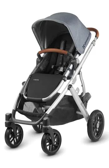 Infant Uppababy 2018 Vista Aluminum Frame Convertible Complete Stroller With Leather Trim, Size One Size - Blue | Nordstrom