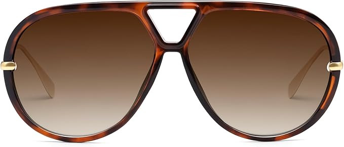 VANLINKER Oversized Trendy Polarized Aviator Sunglasses for Women Men Retro Round Sunglasses Vint... | Amazon (US)