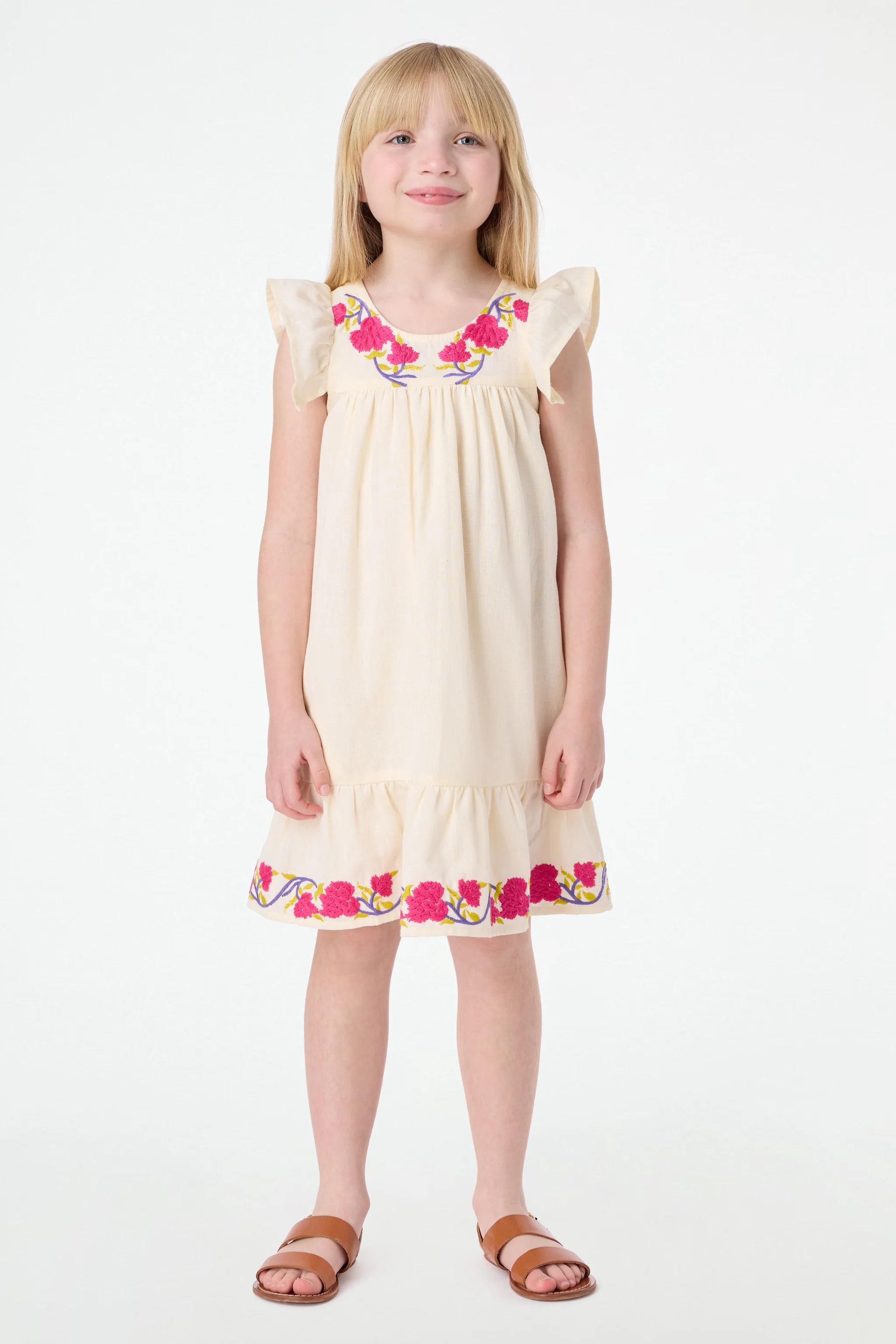Kids Column Embroidery Aimee Dress | Roller Rabbit | Roller Rabbit