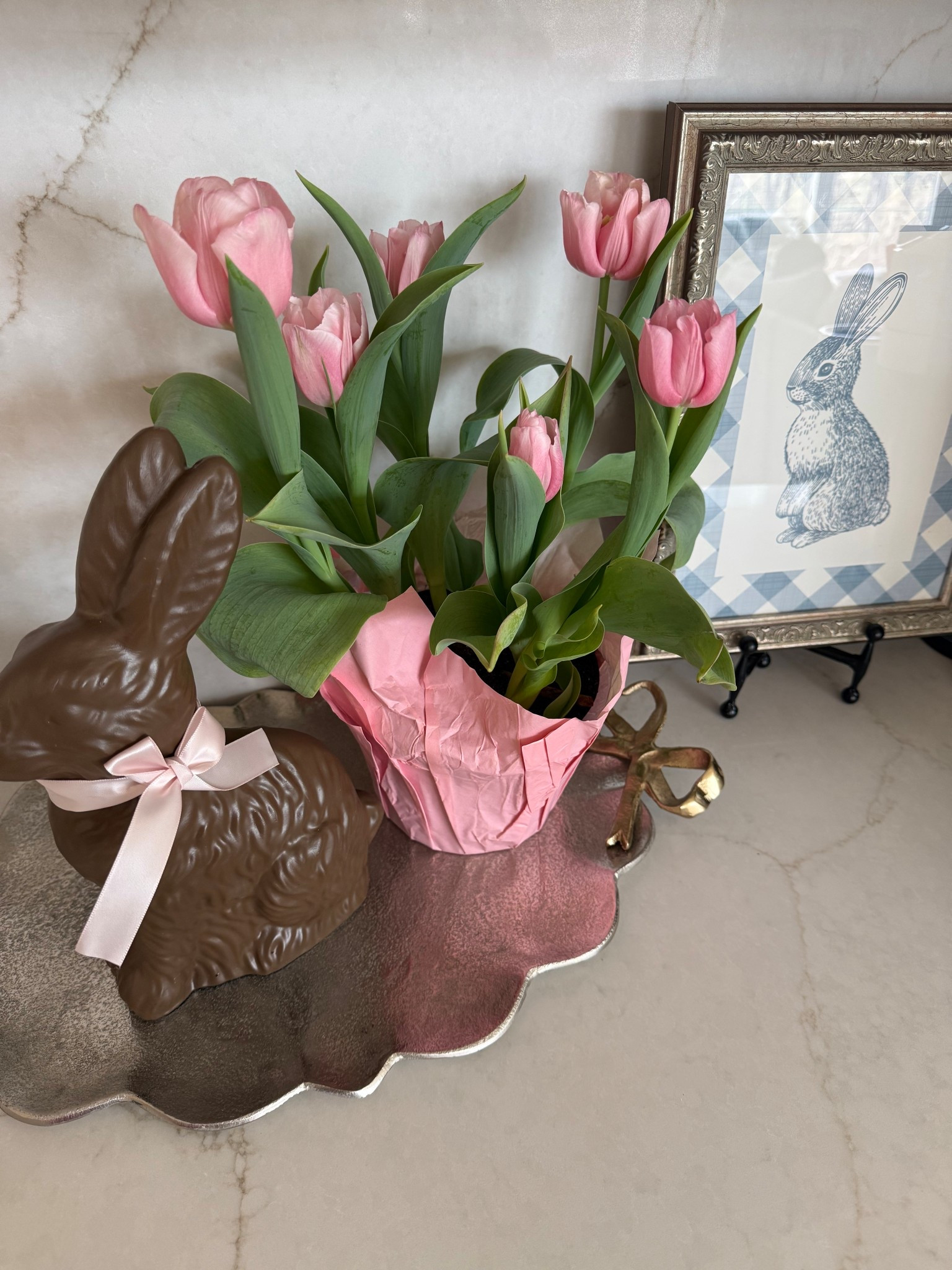 Spring Easter Bunny Decor! Chocolate bunny kitchen framed bunny rabbit decor! 

#LTKSeasonal #LTKHome