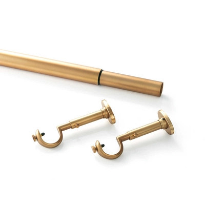 Stockbridge Satin Brass Curtain Rod | Annie Selke