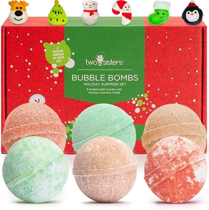 Two Sisters Bath Bombs for Kids with Surprise Toys Inside, 6 Bubble Bath Bombs with Hidden Squish... | Amazon (US)