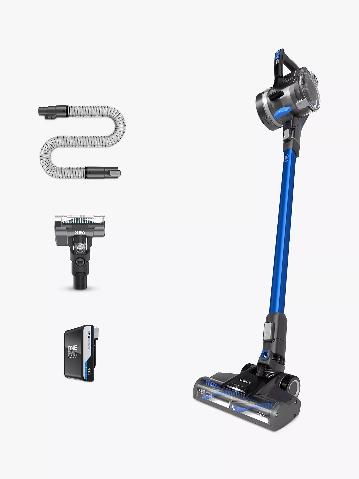 VAX Blade 4 Pet & Car Cordless Vacuum Cleaner, Grey/Blue | John Lewis (UK)