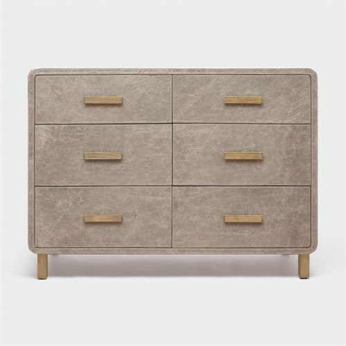 Made Goods Dante Dresser 48 in L x 19 in W x 35 in H Storm Full-Grain Leather | Gracious Style