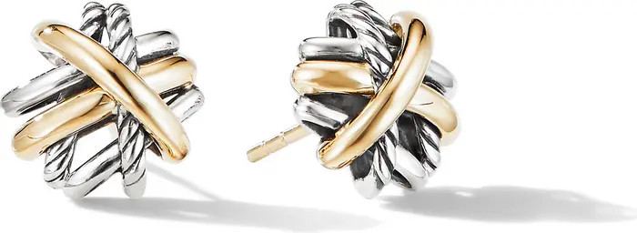 Crossover Stud Earrings with 18K Yellow Gold | Nordstrom
