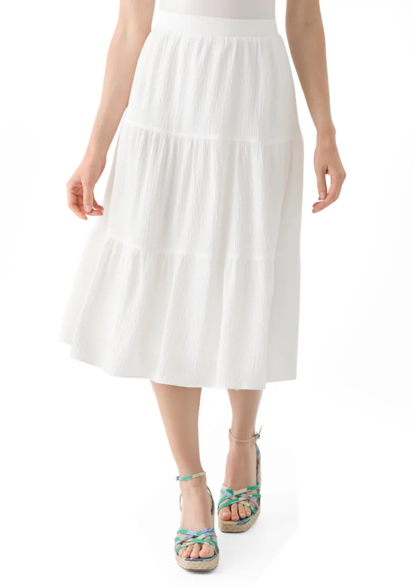 Petite Pull On Tiered Skirt | Belk