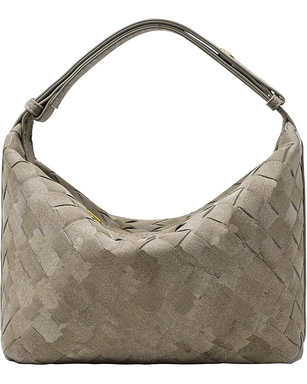 Suede Leather Handbag for Women, Leather Woven Bag, Small Clutch Bag Suede Handbag, Underarm Purs... | Amazon (US)
