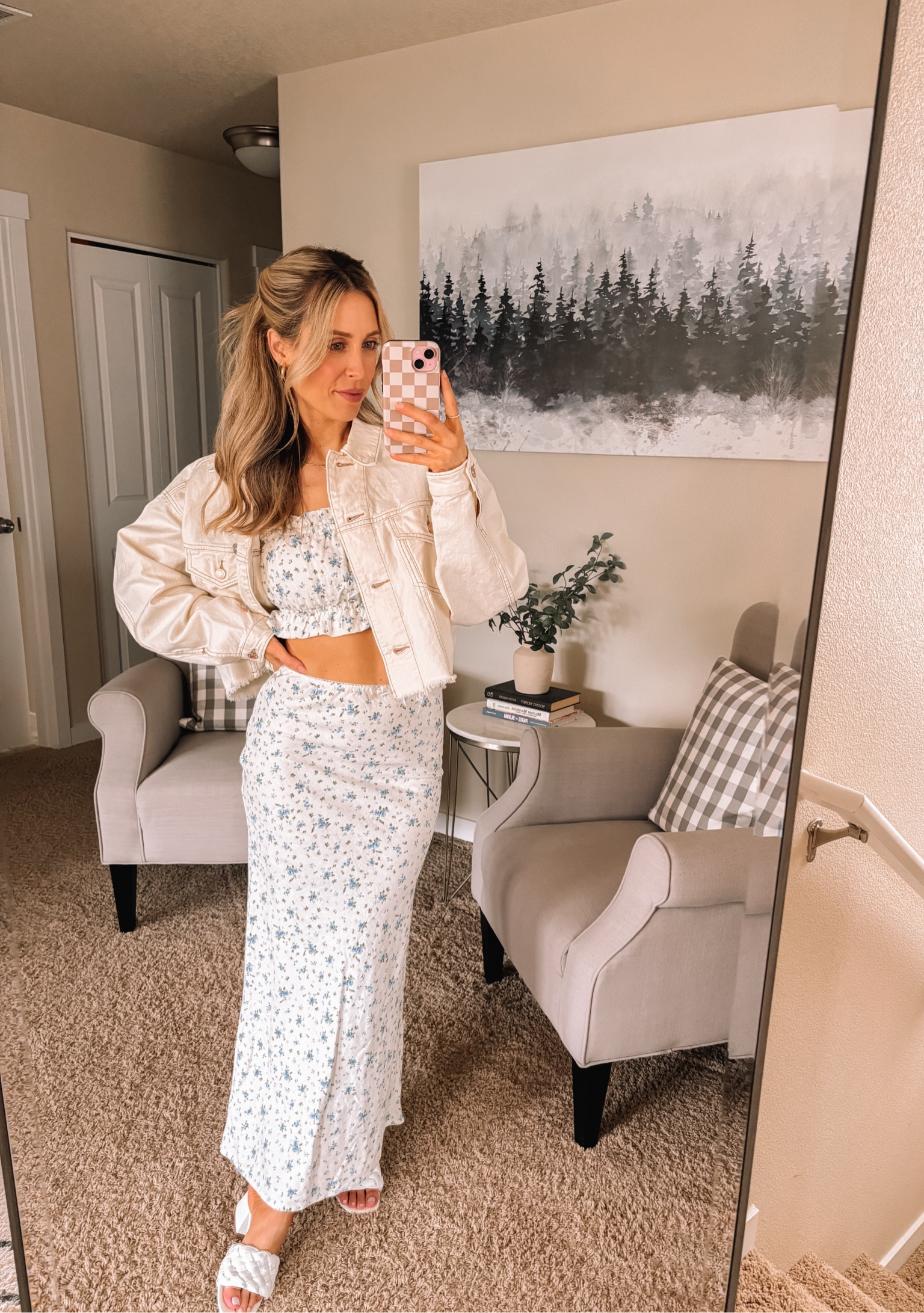 Love this set so much! Wearing XS in top and white denim jacket. Wearing XXS in skirt 

#LTKStyleTip #LTKFindsUnder50 #LTKSeasonal