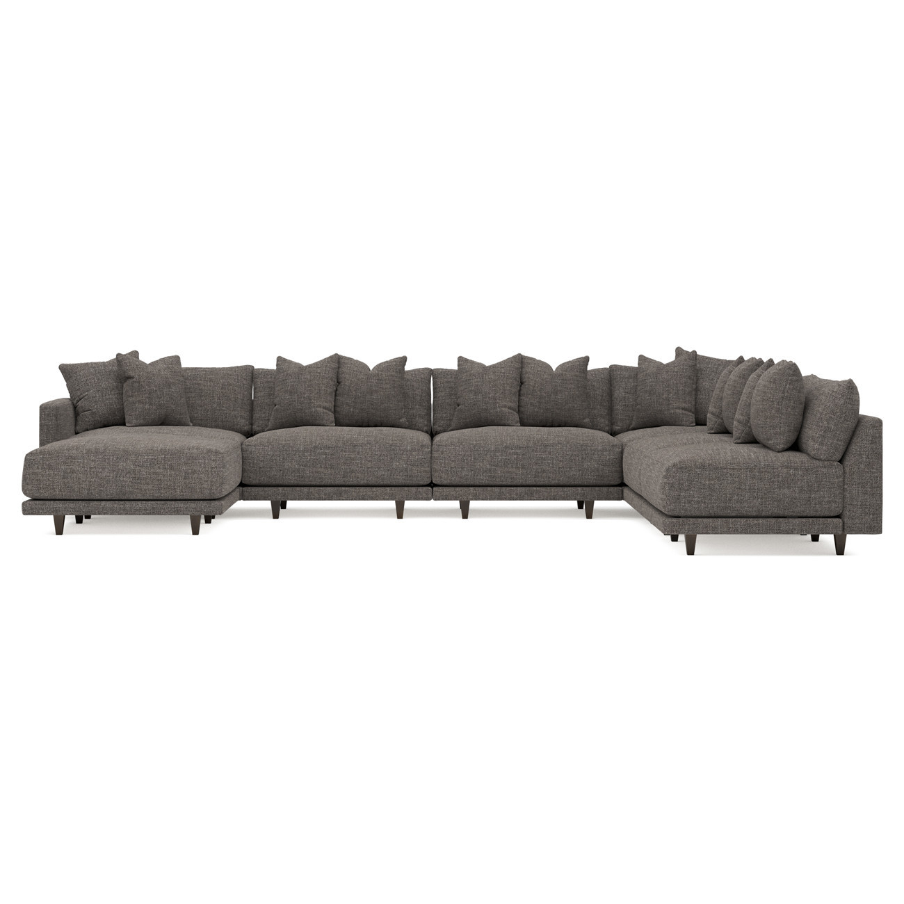 Toulouse Truffle Performance Modular 7-Piece Corner Sectional With Ottoman - Left End - 171 | Kathy Kuo Home